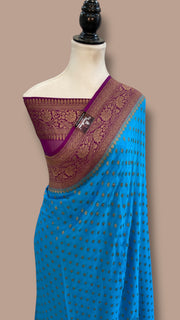 Pure Khaddi Georgette Handloom Banarasi Saree - The Handlooms