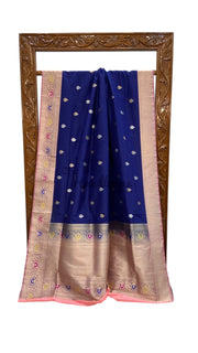 Pure Katan Silk Banarasi Handloom Saree - All Over Kadua Motifs - The Handlooms