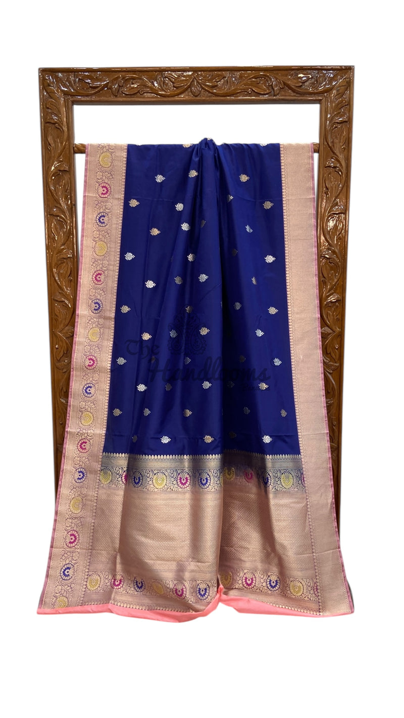 Pure Katan Silk Banarasi Handloom Saree - All Over Kadua Motifs - The Handlooms
