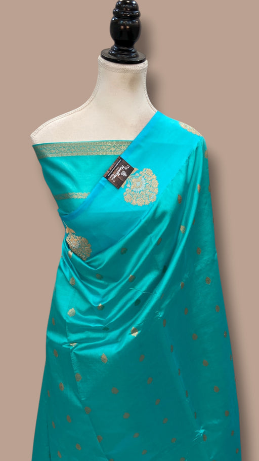 Pure Katan Silk Banarasi Handloom Saree - All over Kadua motifs - The Handlooms