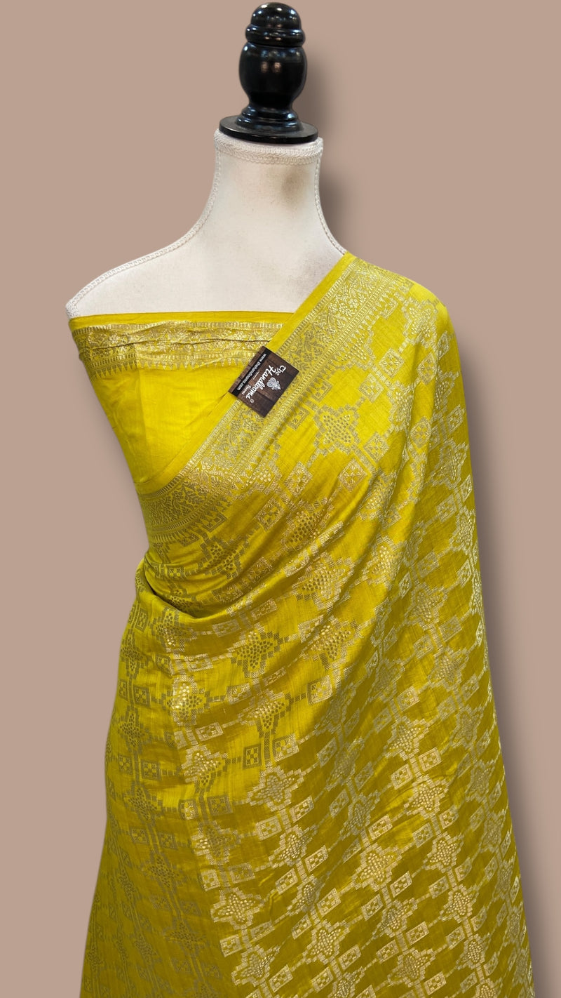Pure Chiniya Silk Khaddi Handloom Banarasi Saree - The Handlooms