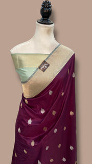 Pure Katan Silk Banarasi Handloom Saree - All Over Kadua Motifs - The Handlooms