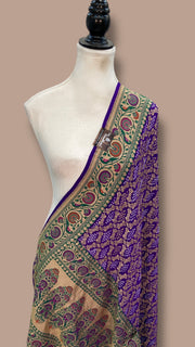 Pure Georgette Banarasi Bandhej Handloom Dupatta - The Handlooms