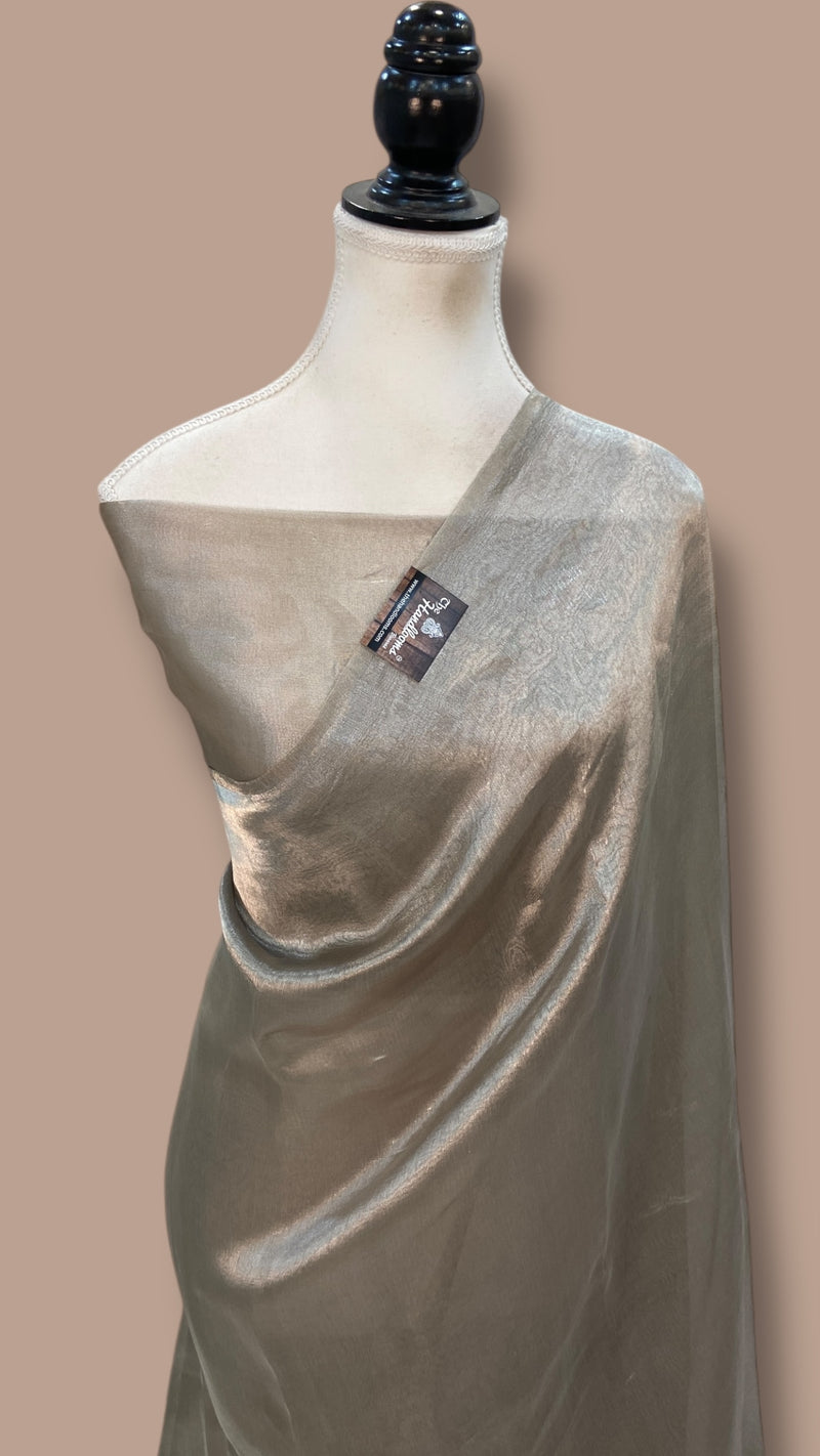 Pure Kora Handloom Banarasi Saree - Plain - The Handlooms