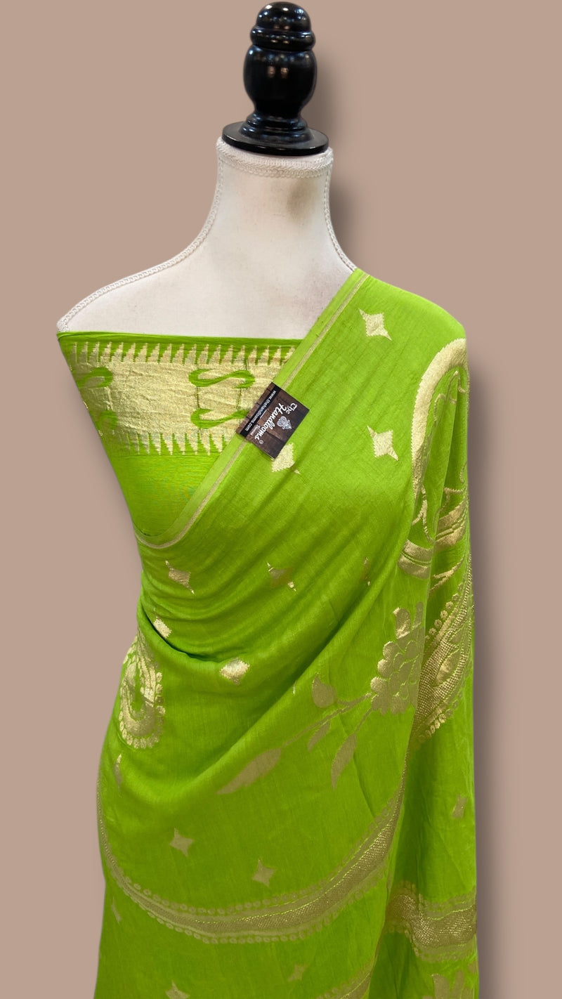 Moonga Georgette Handloom Banarasi Saree - The Handlooms