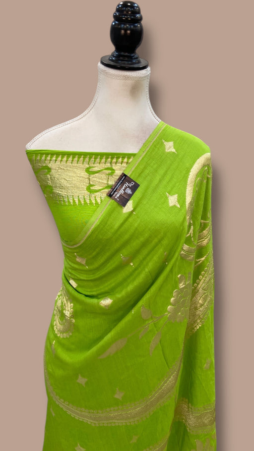 Moonga Georgette Handloom Banarasi Saree - The Handlooms