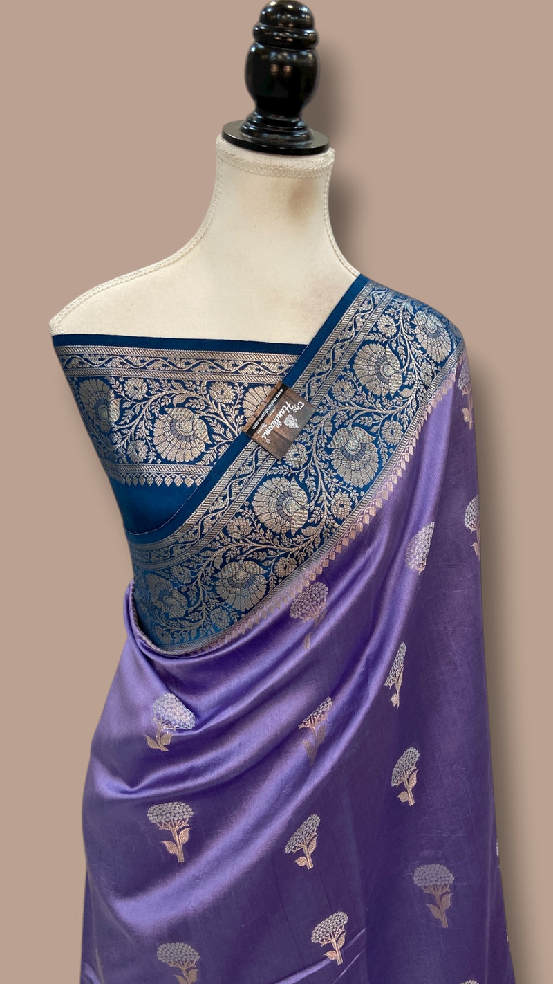 Pure Chiniya Silk Khaddi Handloom Banarasi Saree - The Handlooms