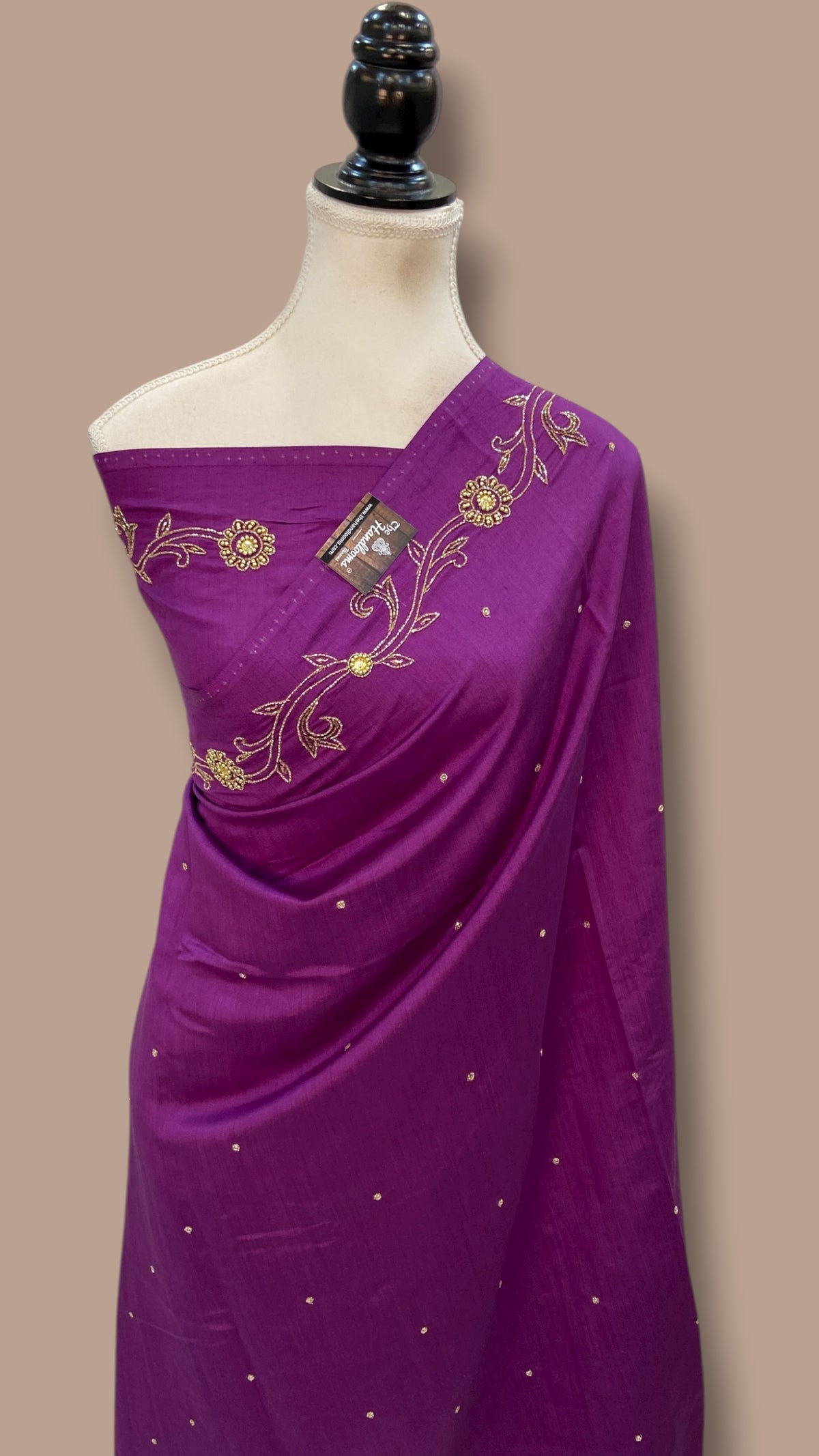 Pure Moonga Silk Handloom Banarasi Saree With Handwork — The Handlooms