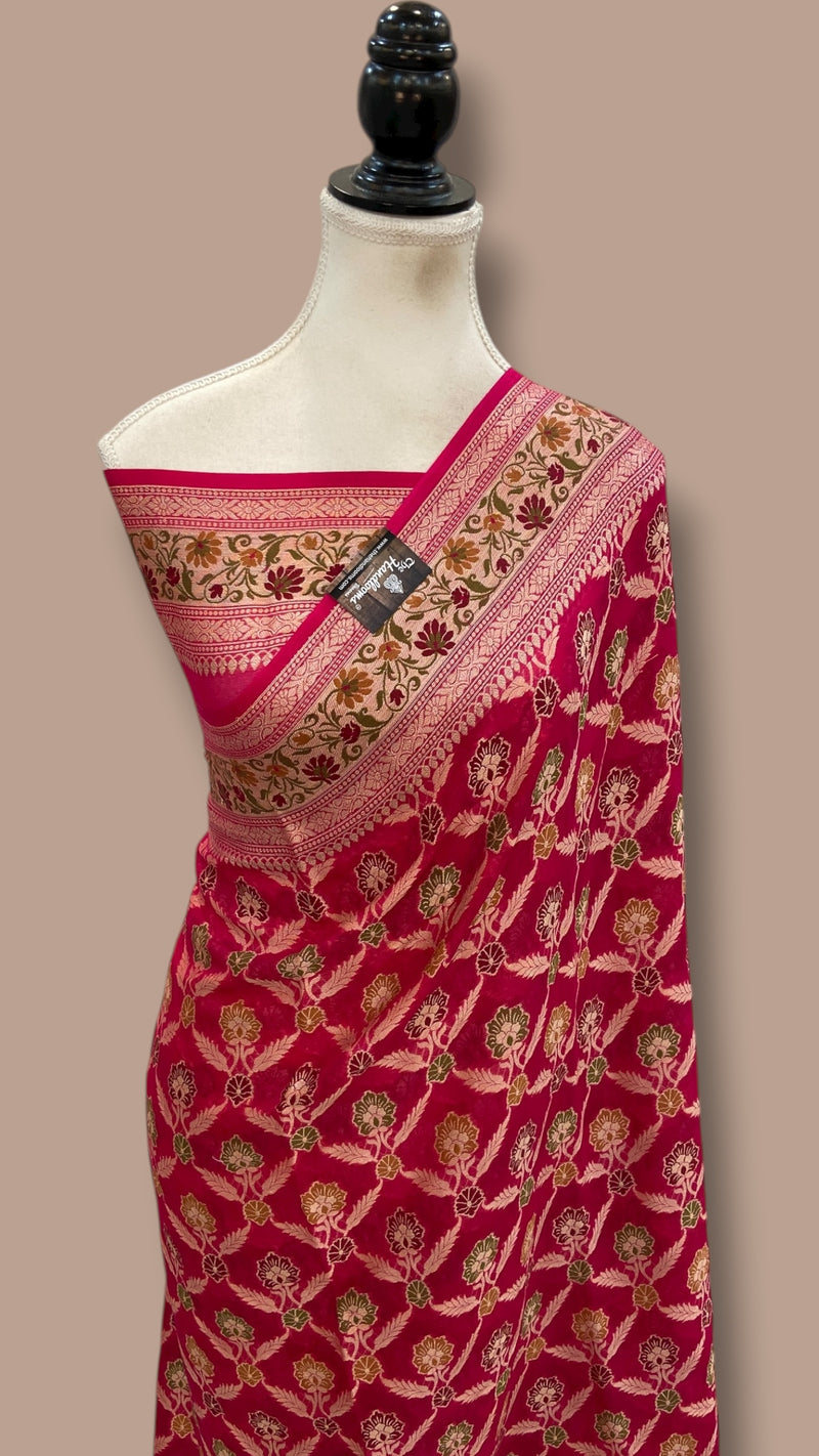Pure Chiffon Khaddi Banarasi Saree - The Handlooms