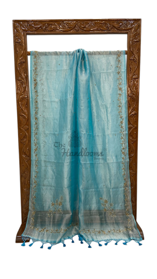 Pure Kora Tissue Handloom Banarasi Saree - Handwork - The Handlooms
