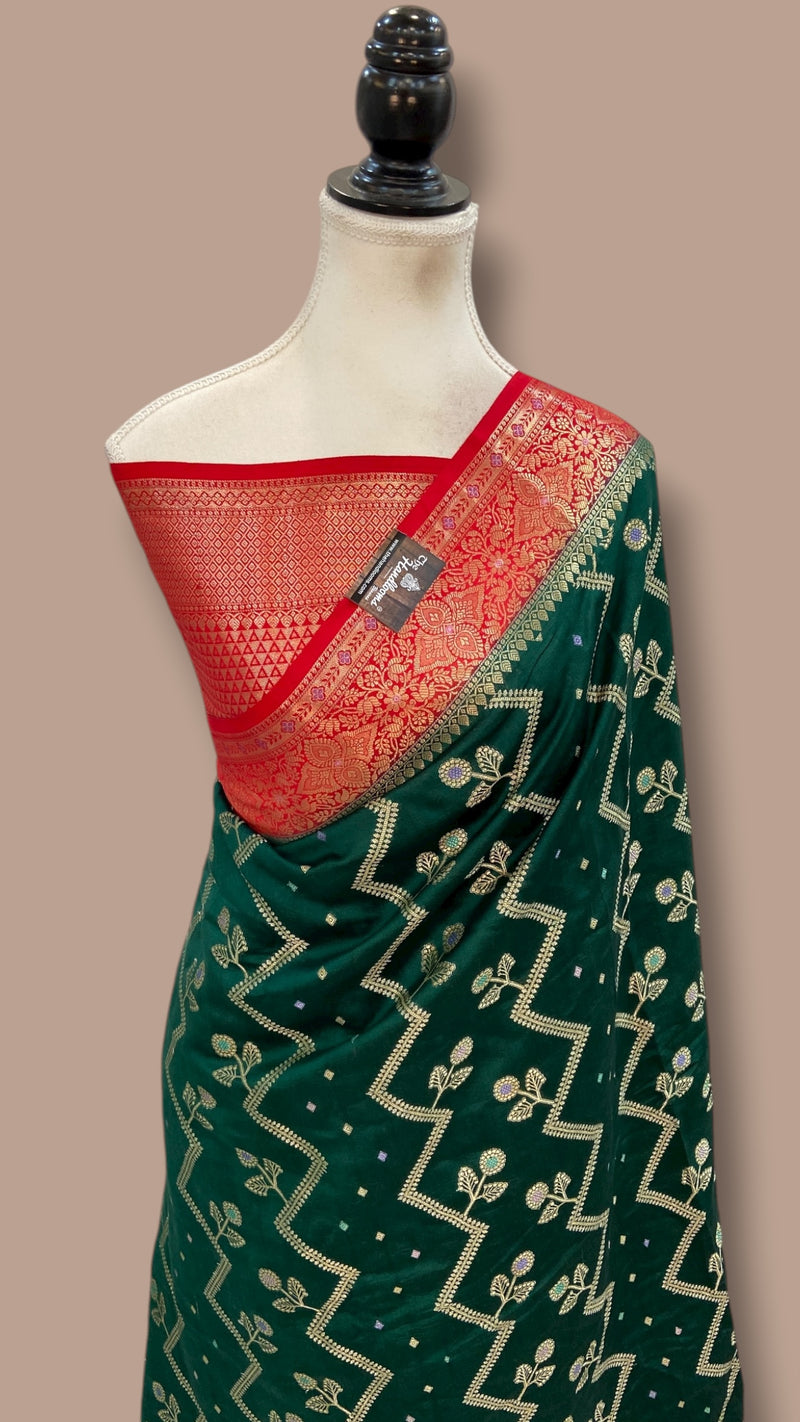 Pure Chiniya Silk Handloom Banarasi Saree - The Handlooms