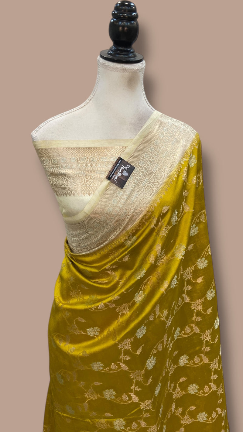 Pure Mango Silk Banarasi Handloom Saree - The Handlooms