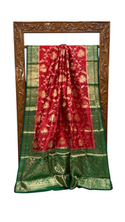 Pure Dupion Silk Banarasi Saree - The Handlooms