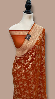 Khaddi Georgette Handloom Banarasi Saree - The Handlooms