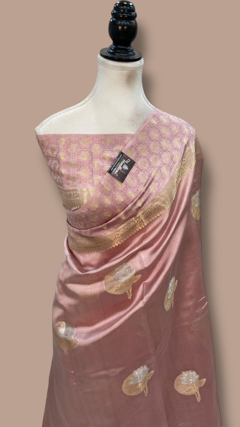 Pure Mango Silk Banarasi Handlokom Saree