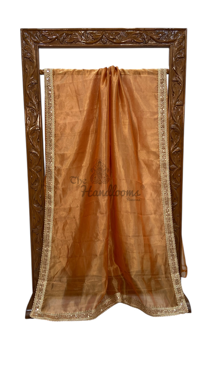 Pure Kora Tissue Handloom Banarasi Saree With Lace