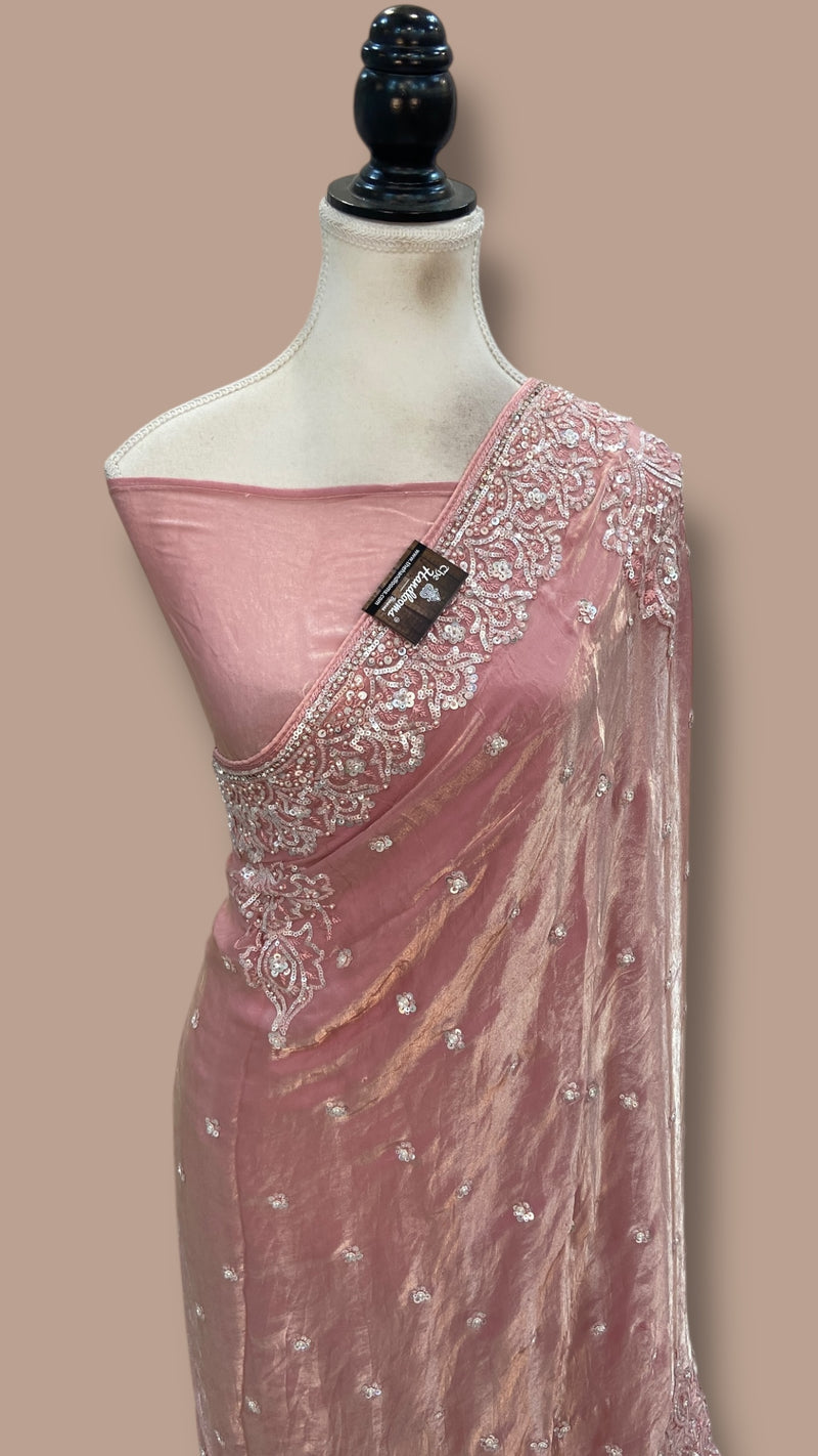 Tissue Silk Banarasi Saree With Handwork