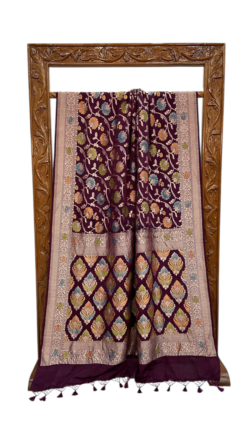 Pure Khaddi Georgette Banarasi Saree - water zari