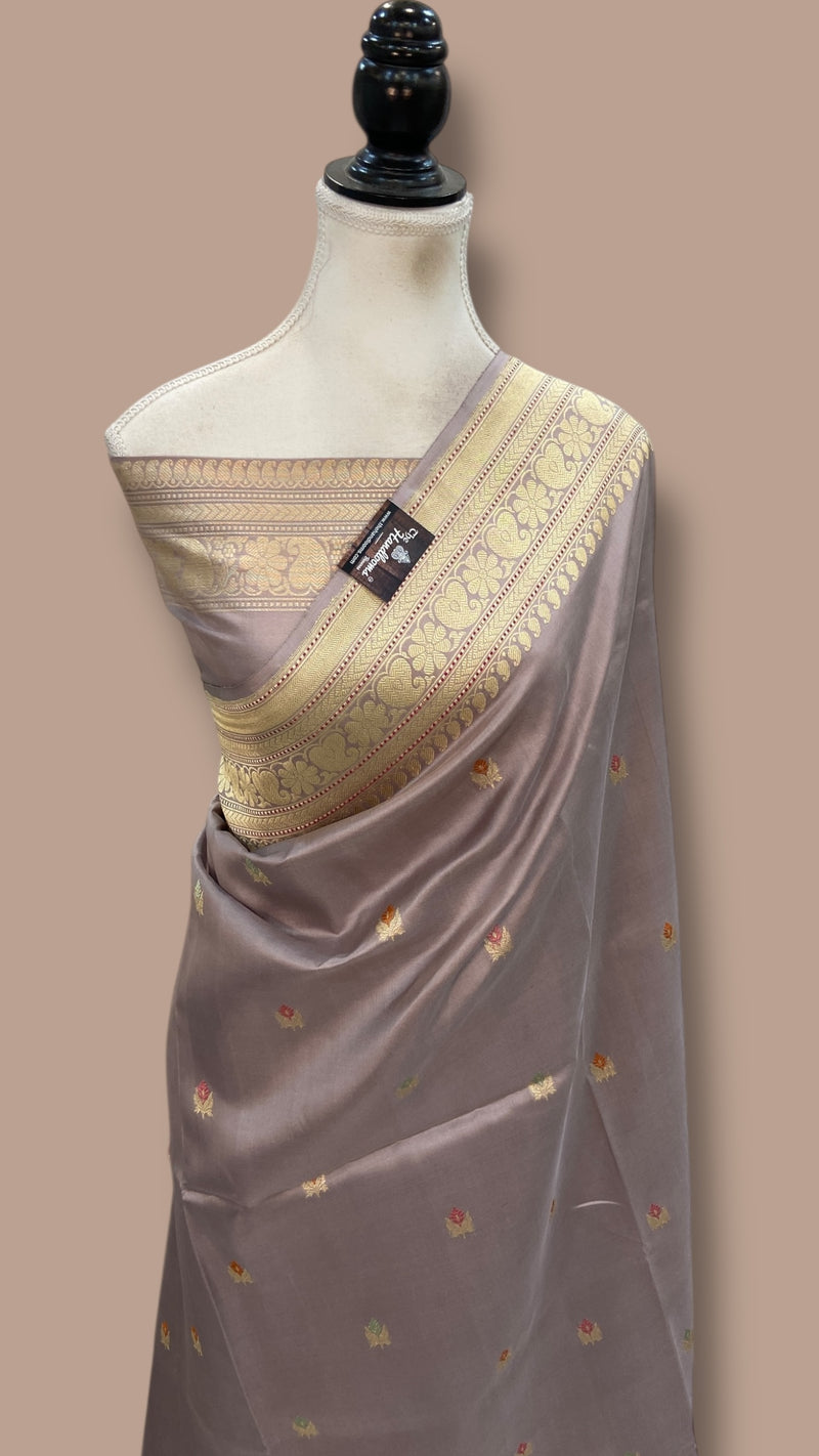 Pure Katan Silk Banarasi Handloom Saree - All Over Kadua Motifs