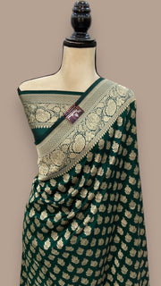 Pure Katan Silk Banarasi Handloom Saree - All Over Jaal Work - The Handlooms