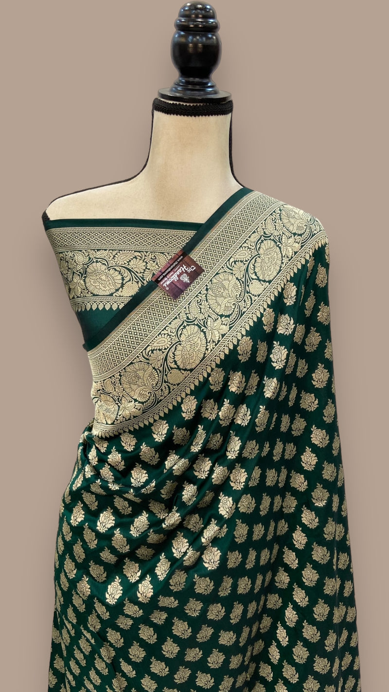 Pure Katan Silk Banarasi Handloom Saree - All Over Jaal Work - The Handlooms