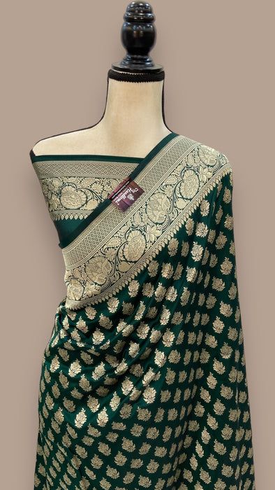 Pure Katan Silk Banarasi Handloom Saree - All Over Jaal Work