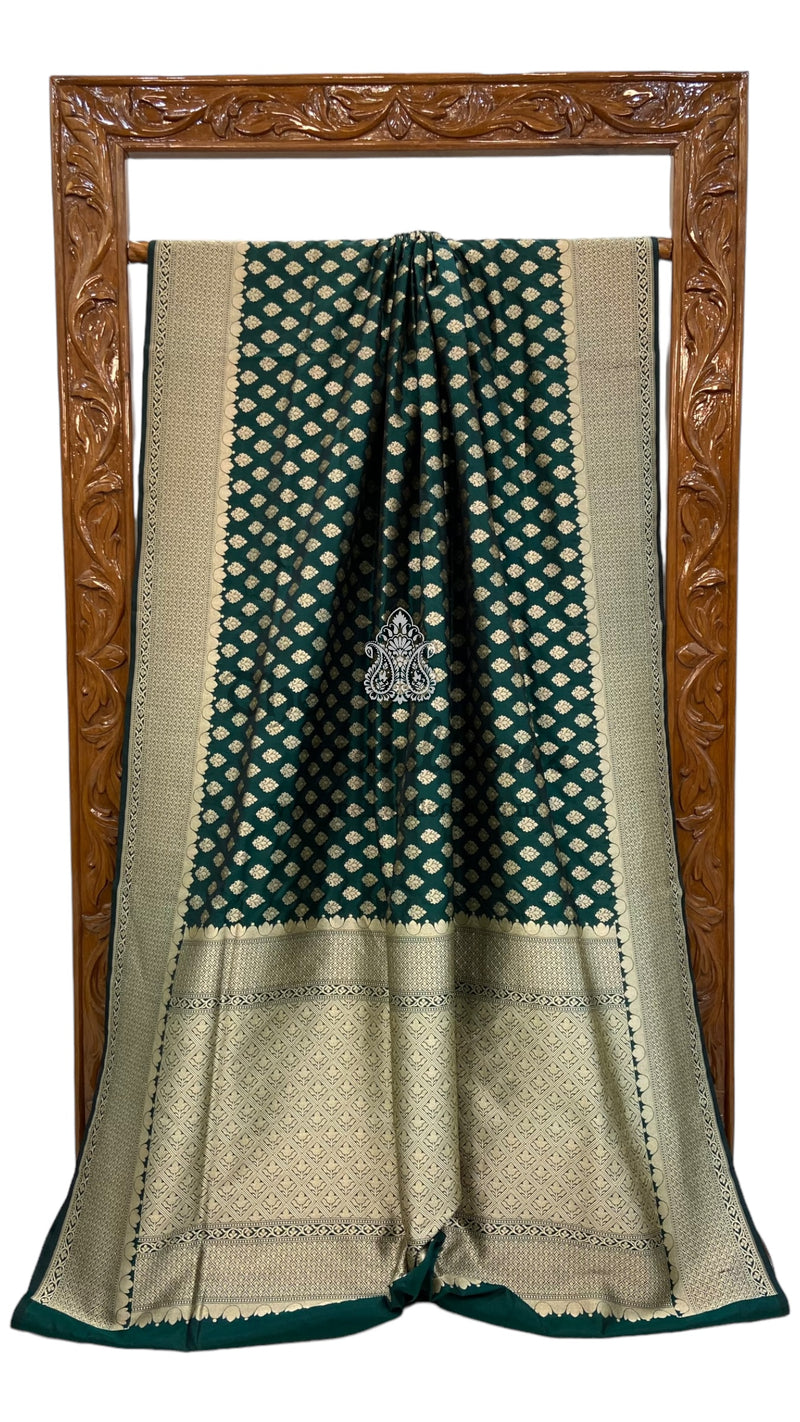 Pure Katan Silk Banarasi Handloom Saree - All Over Jaal Work - The Handlooms