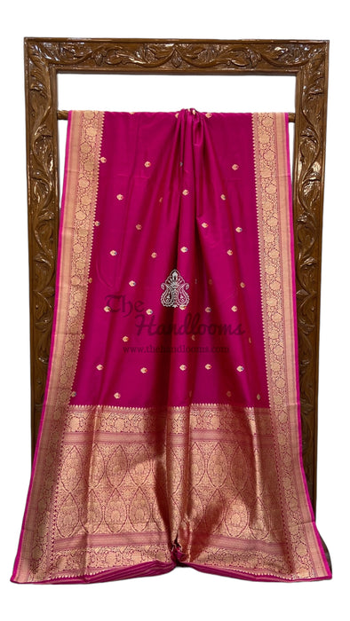 Pure Katan Silk Banarasi Handloom Saree - All over Kadua motifs With Meenakari