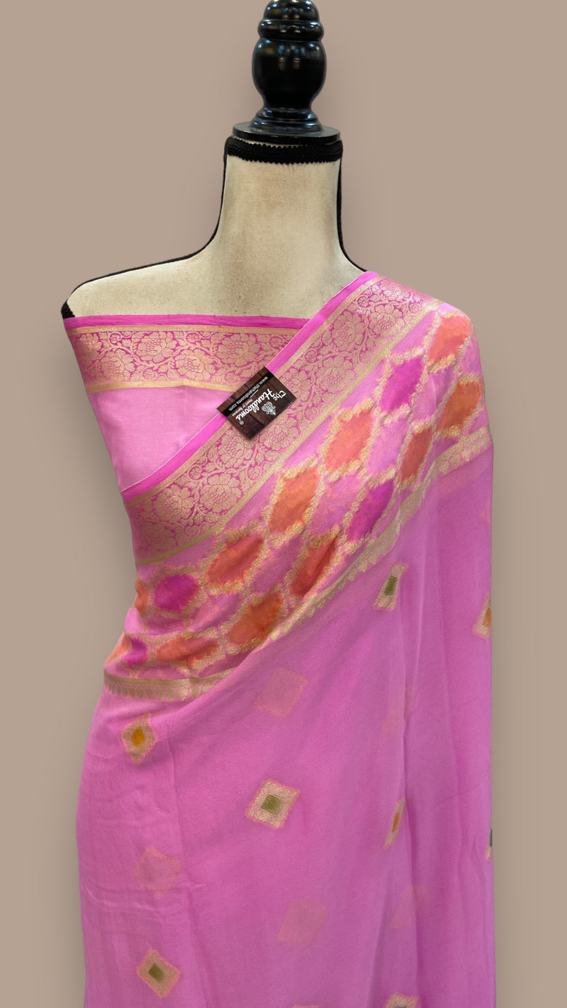 Pure Chiffon Khaddi Banarasi Saree - The Handlooms