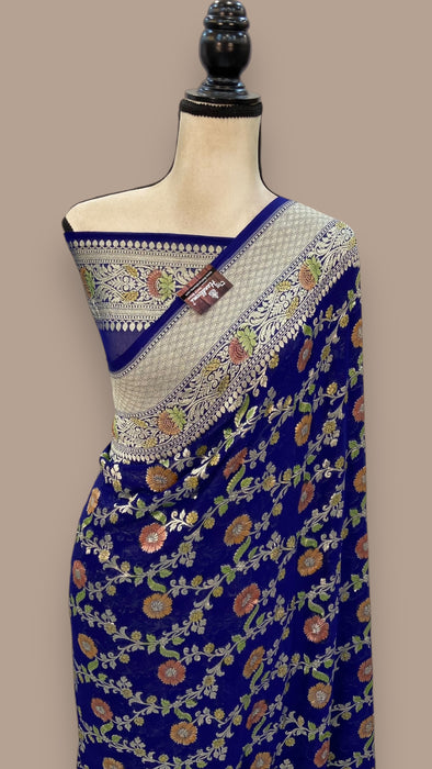 Khaddi Georgette Handloom Banarasi Saree