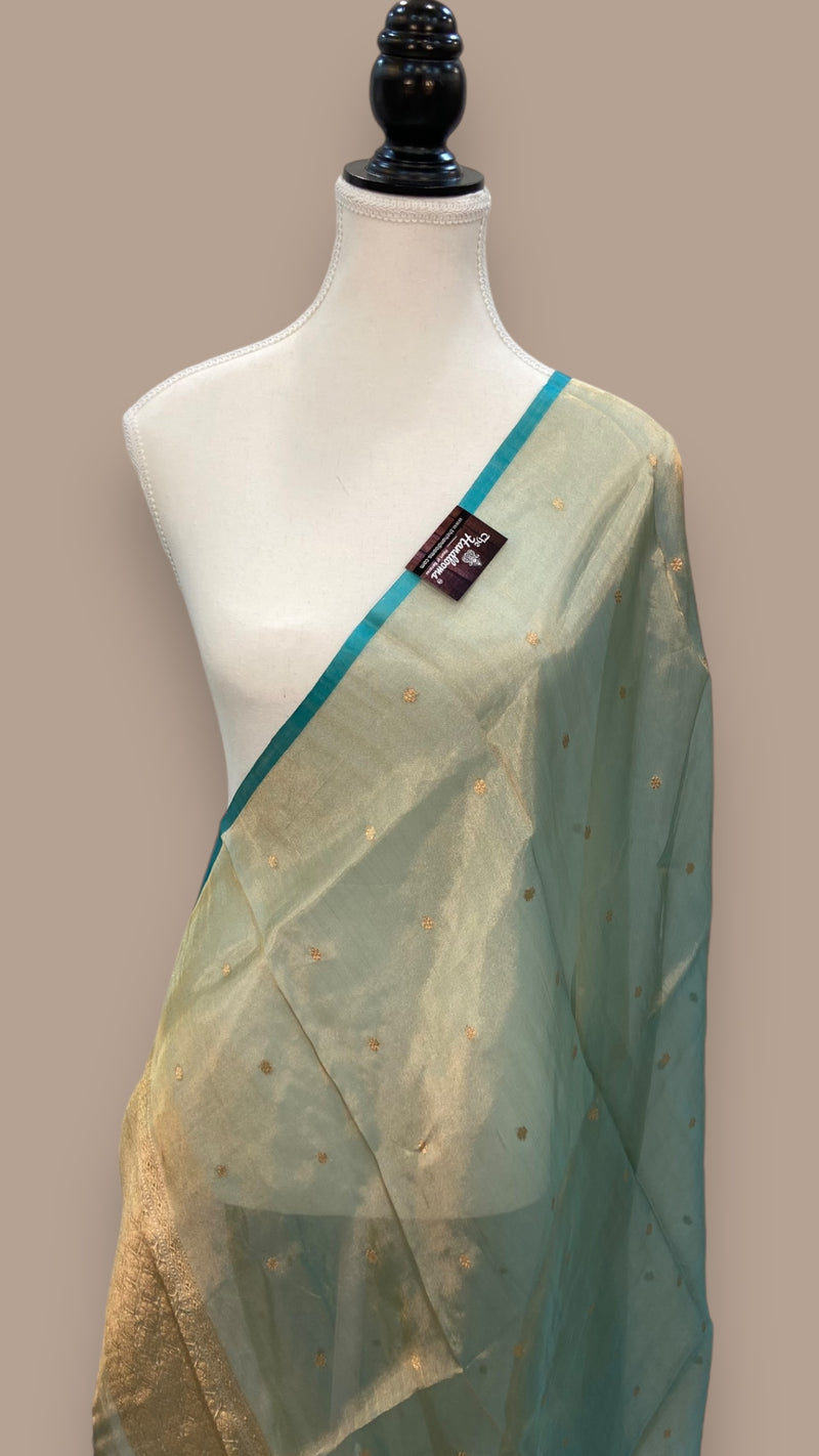 Pure kora Tissue Banarasi Brocade Handloom Dupatta - The Handlooms