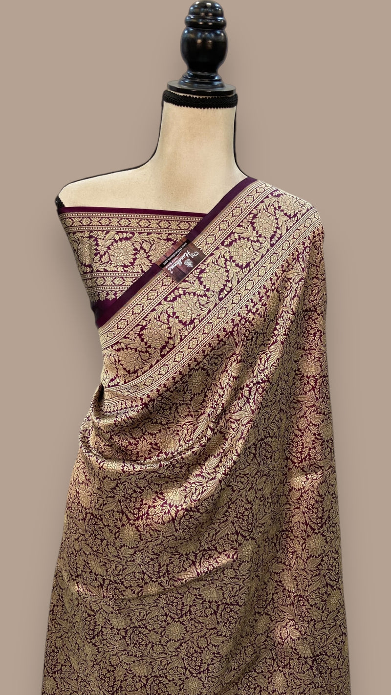 Pure Katan Silk Banarasi Handloom Saree - Tanchui Brocade - The Handlooms