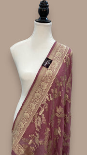 Khaddi Georgette Handloom Banarasi Dupatta - The Handlooms