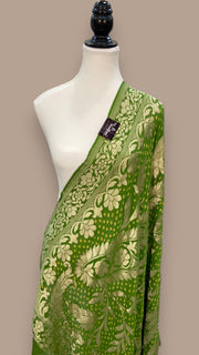 Pure Georgette Banarasi Bandhej Handloom Dupatta - The Handlooms