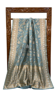 Pure Katan Silk Banarasi Handloom Saree - All over Sona Roopa Jaal work - The Handlooms