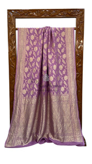 Tussar Georgette Handloom Banarasi Saree - All over Jaal Work - The Handlooms