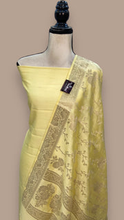Pure Chiniya Silk Handlooms Banarasi Dress material - The Handlooms