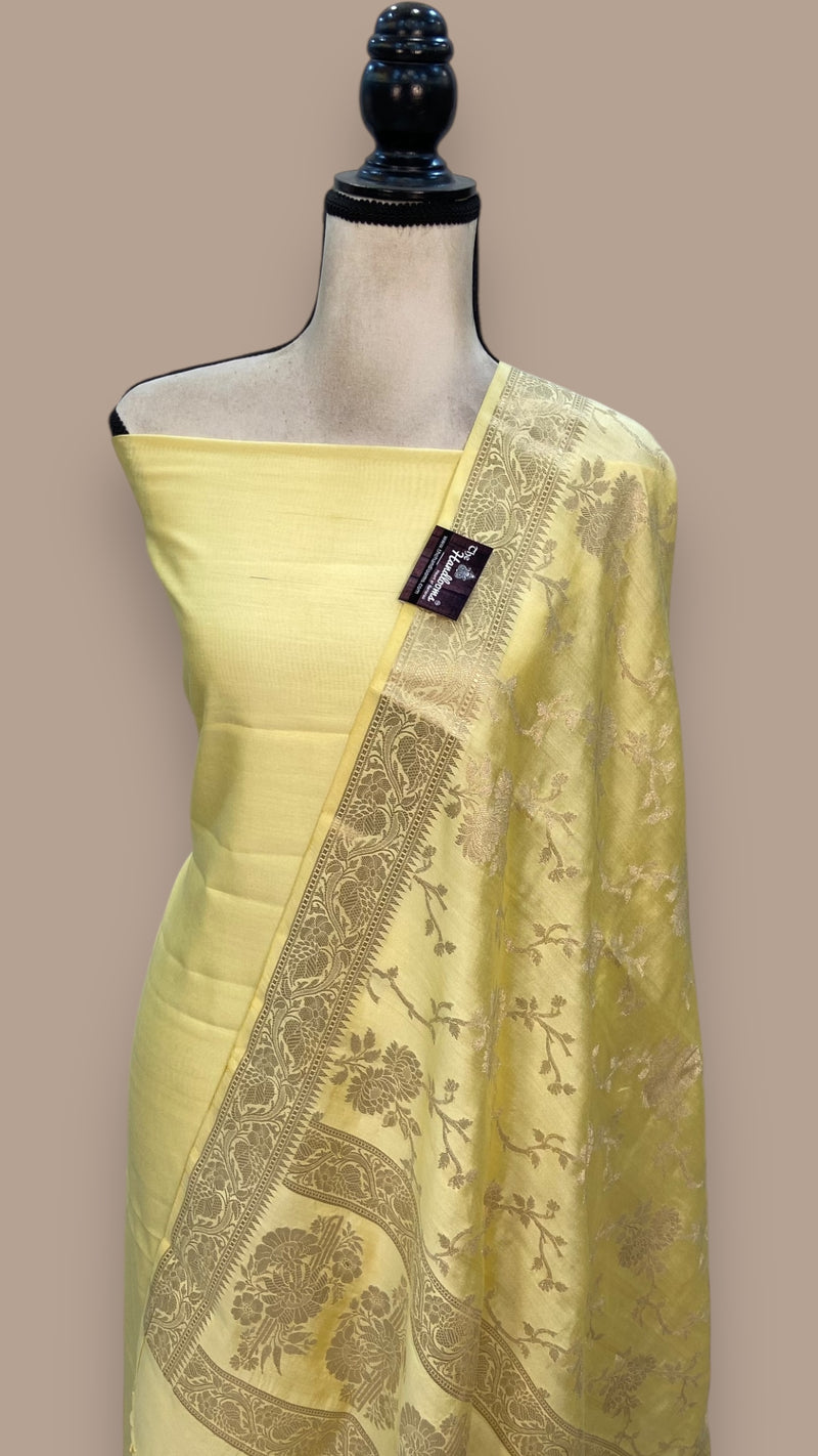 Pure Chiniya Silk Handlooms Banarasi Dress material - The Handlooms