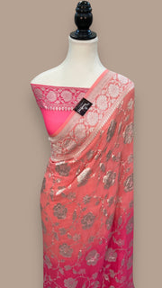 Pure Khaddi Georgette Handloom Banarasi Saree - The Handlooms