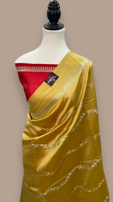 Pure Mango Silk Banarasi Handloom Saree