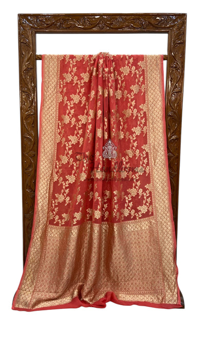 Khaddi Georgette Handloom Banarasi Saree