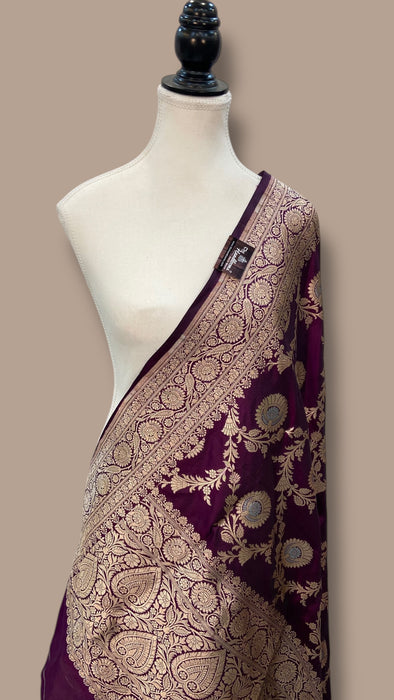 Pure Katan Silk Handloom All Over Sona Roopa Work Dupatta