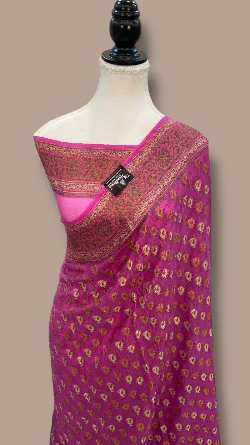 Pure Chiffon Khaddi Banarasi Saree - The Handlooms