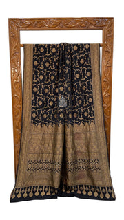 Pure Khaddi Crepe Georgette Handloom Banarasi Saree - The Handlooms