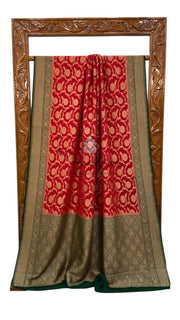 Khaddi Georgette Handloom Banarasi Saree -  Antique zari - The Handlooms