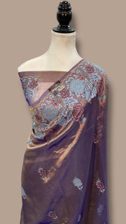 Pure Tissue Handloom Banarasi Saree With Chikankari - The Handlooms