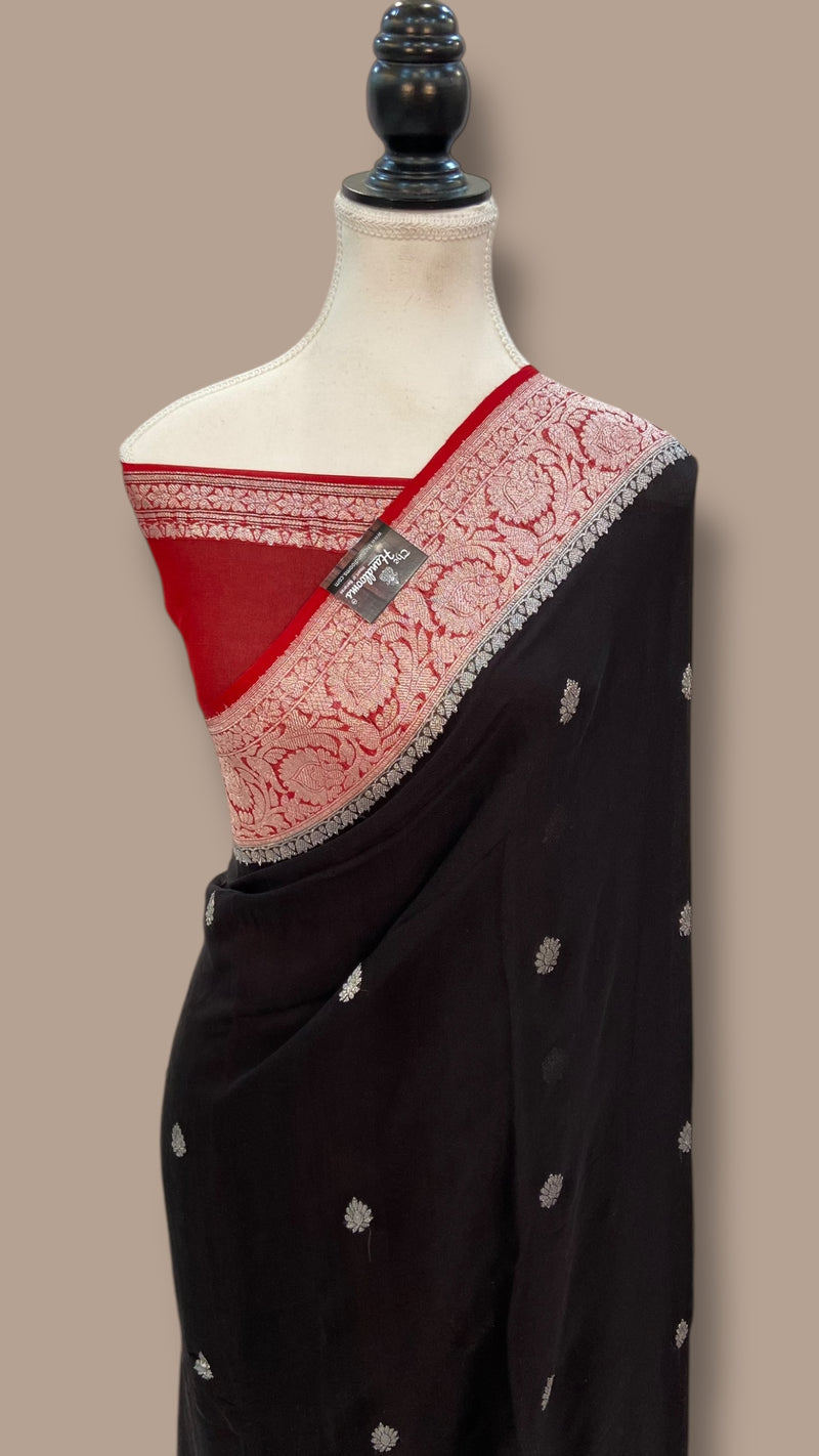 Pure Georgette Banarasi Handloom Saree - The Handlooms