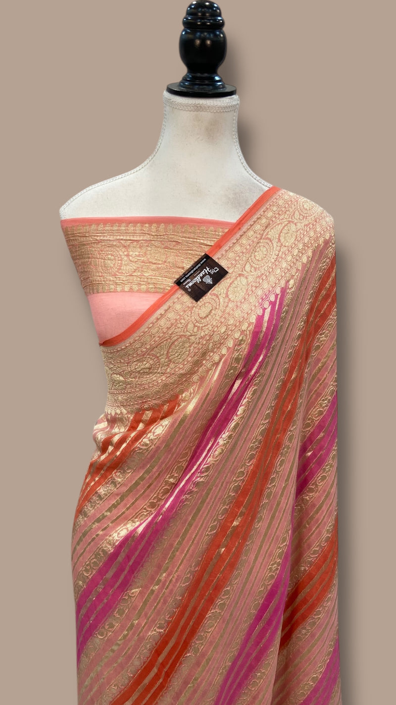 Khaddi Georgette Handloom Banarasi Saree - The Handlooms
