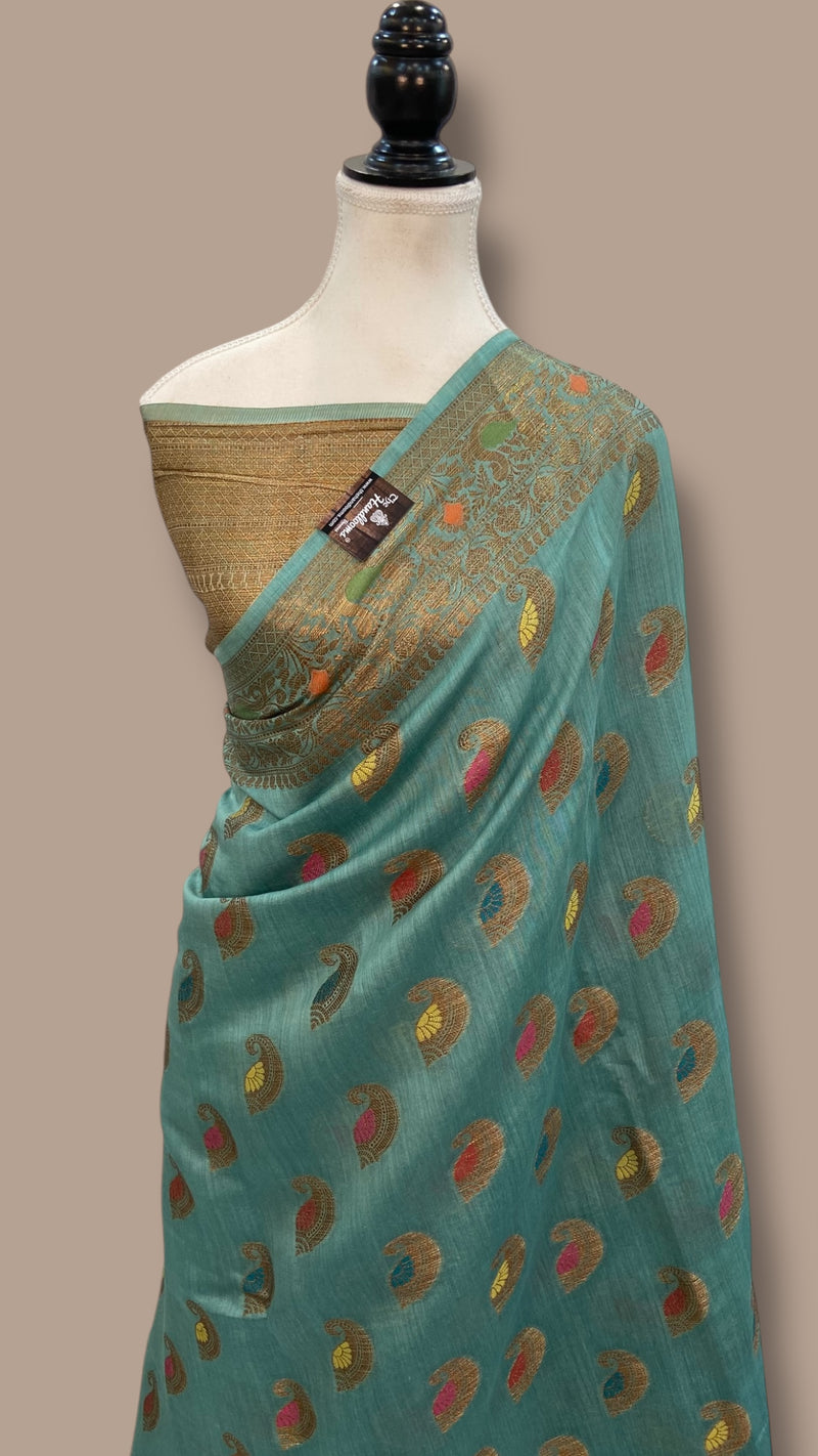Moonga Georgette Handloom Banarasi Saree - The Handlooms