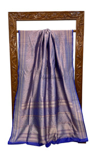 Regal Pure Katan Silk Banarasi Saree – Handwoven Tanchui Brocade - The Handlooms